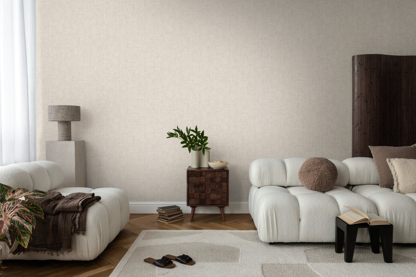 Textured Beige Wallpaper – Cuba II