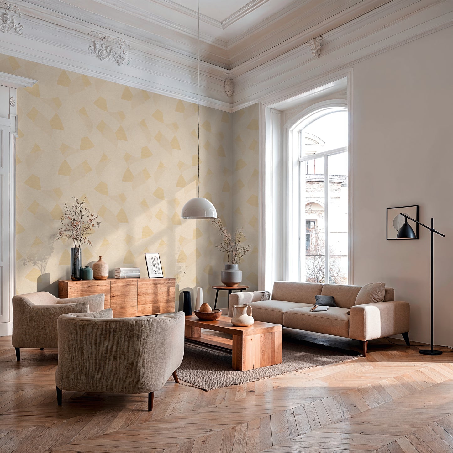 Geometric Beige Wallpaper – Cuba II