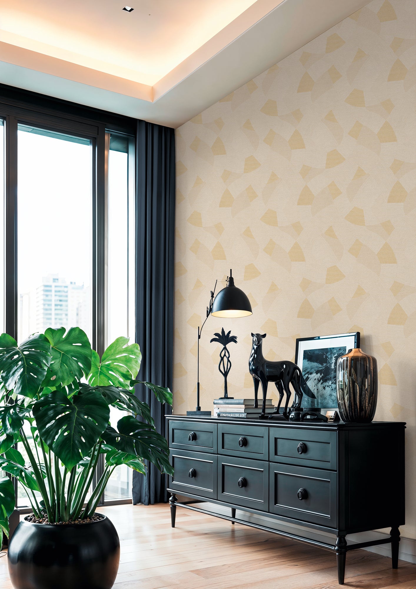 Geometric Beige Wallpaper – Cuba II