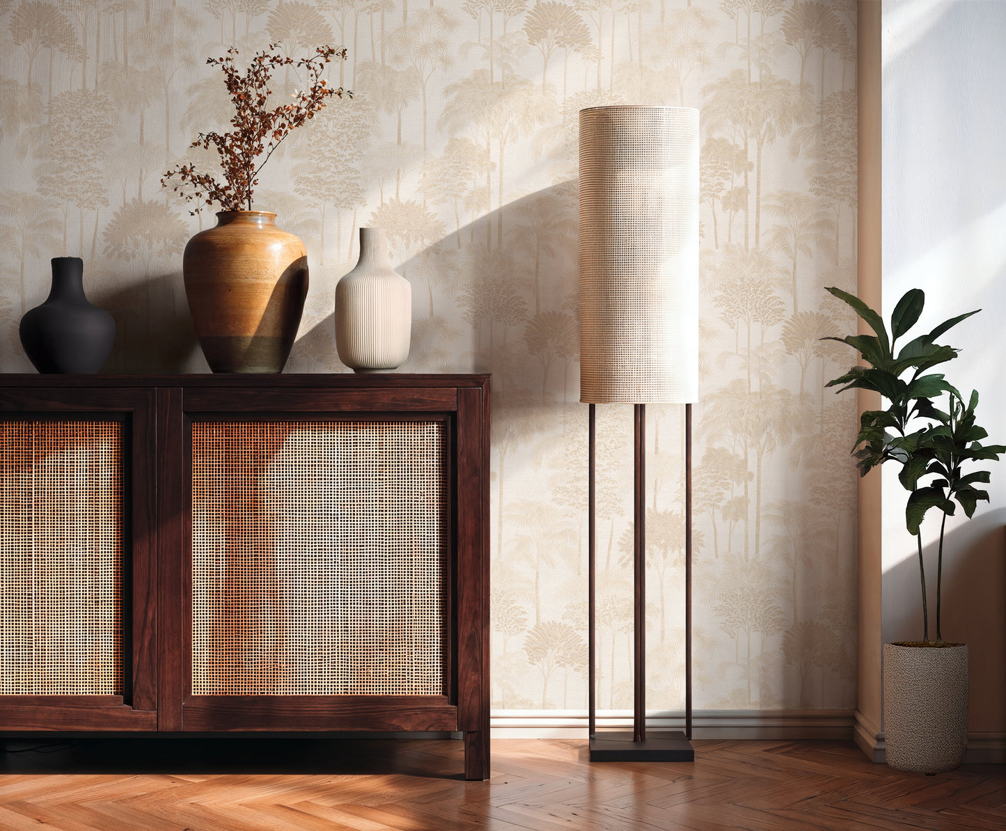 Palm Forest Beige Wallpaper – Cuba II