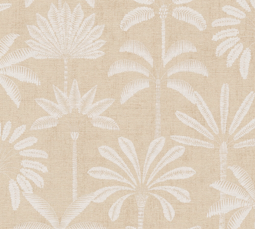 Modern Palm Tree Beige Wallpaper – Cuba II