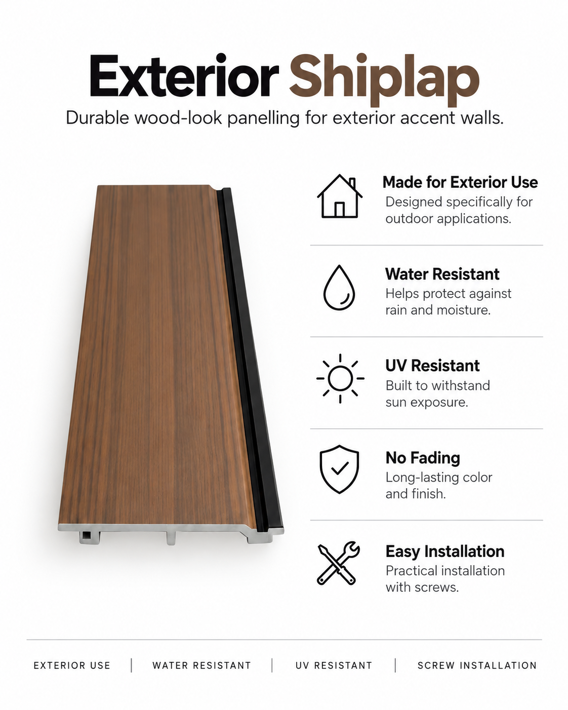 Maple Warm Sand Exterior Wall Shiplap 12FT