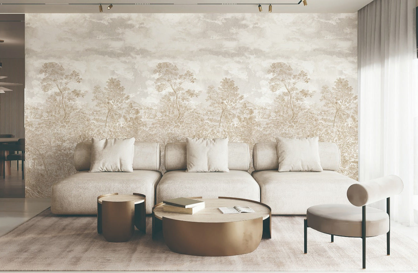 Forest Landscape Figura Murals – Beige